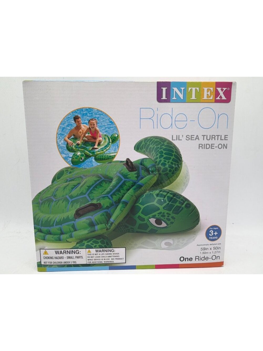 Intex Lil Sea Turtle Ride-On Inflatable Pool Float 59"x50" For Ages 3+ Years